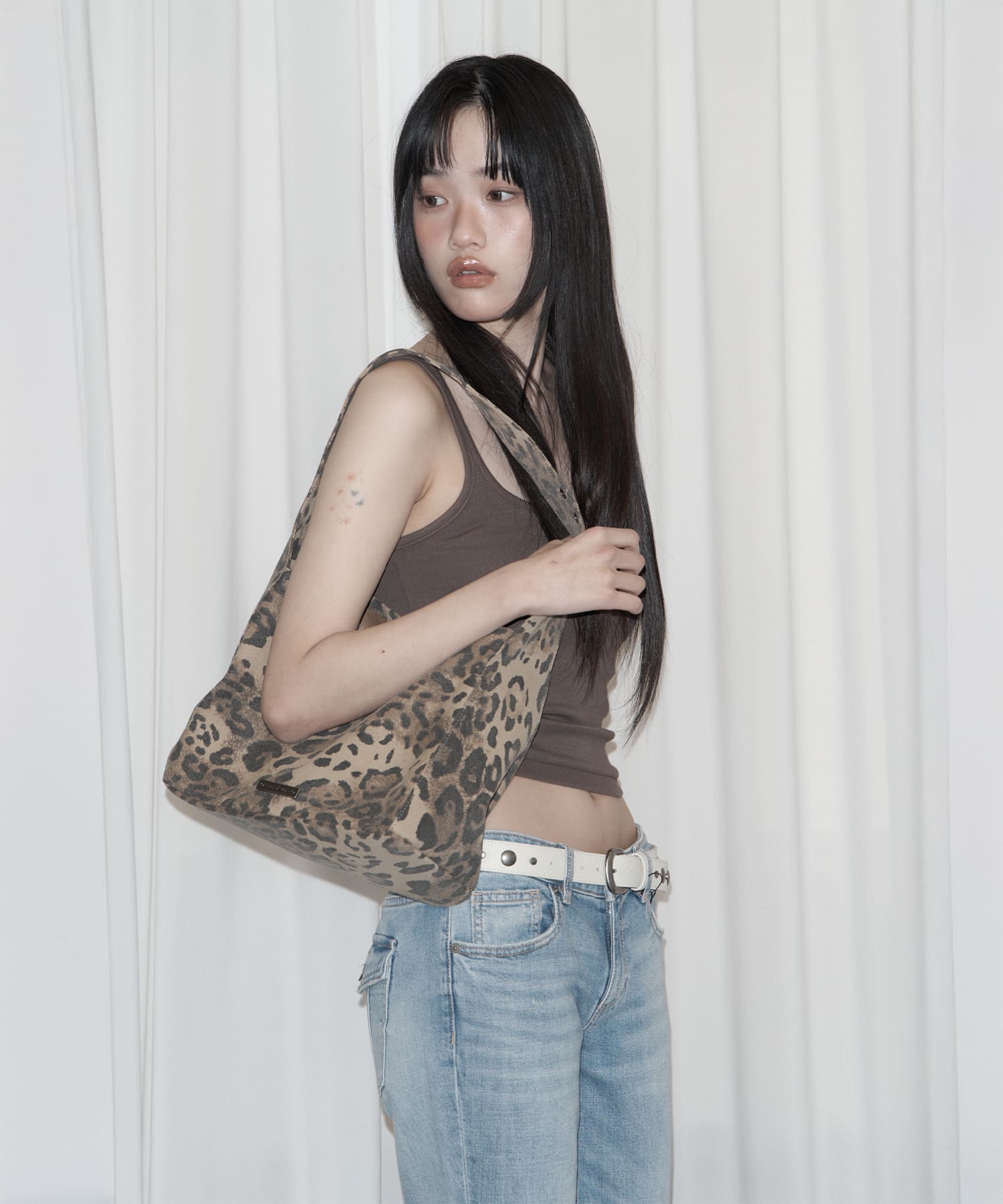 LEOPARD ORGANIZER BAG CHARCOAL - 2 COLORS BROWN