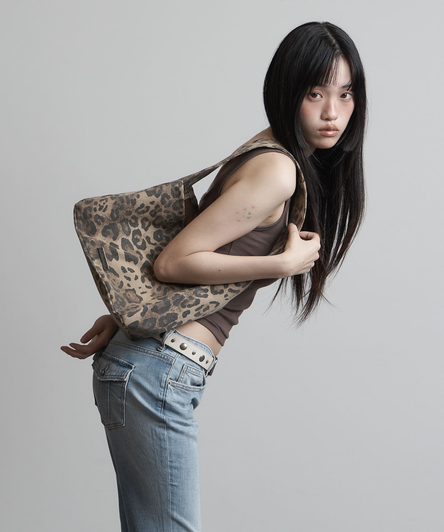 LEOPARD ORGANIZER BAG CHARCOAL - 2 COLORS BROWN