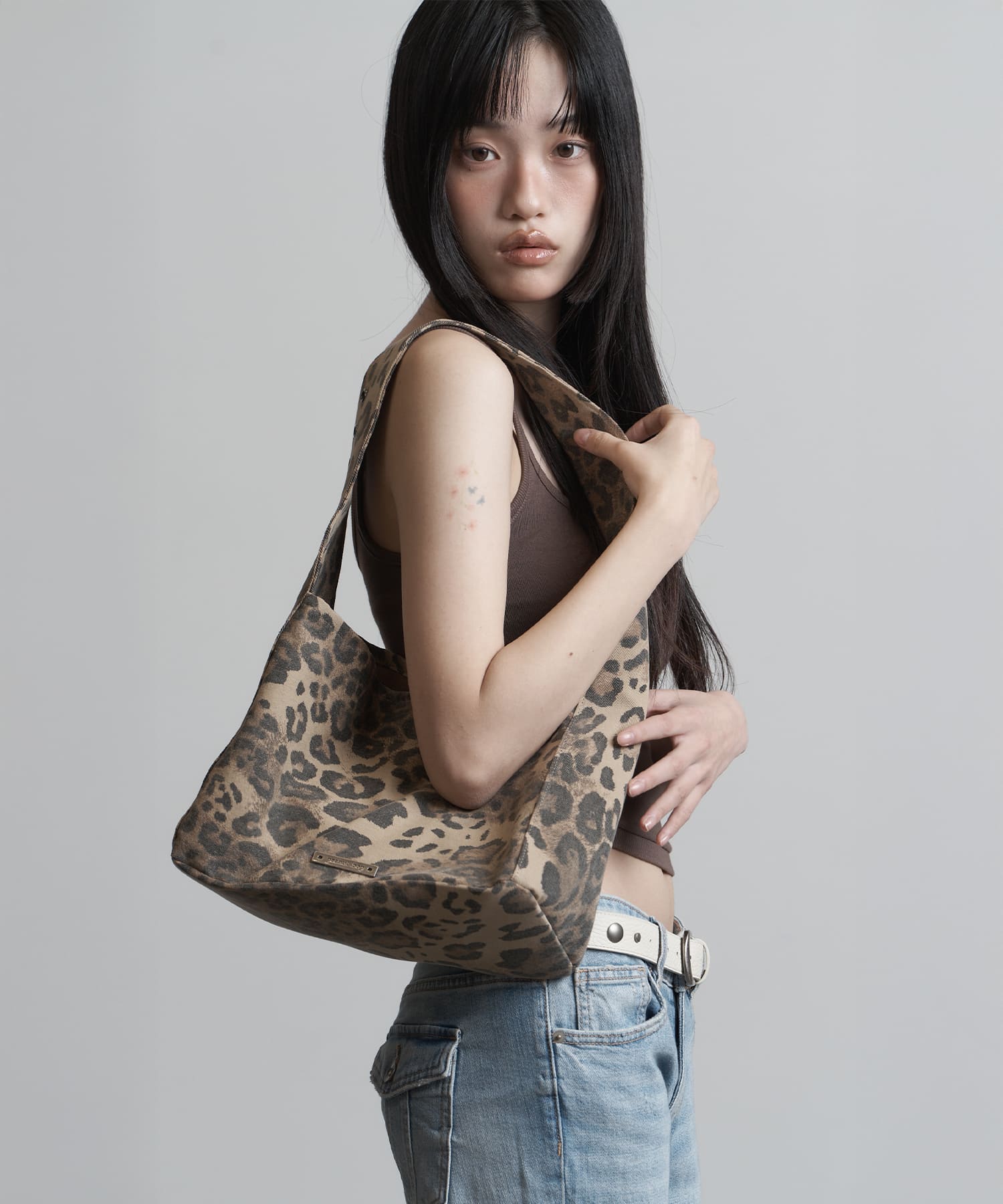 LEOPARD ORGANIZER BAG CHARCOAL - 2 COLORS BROWN