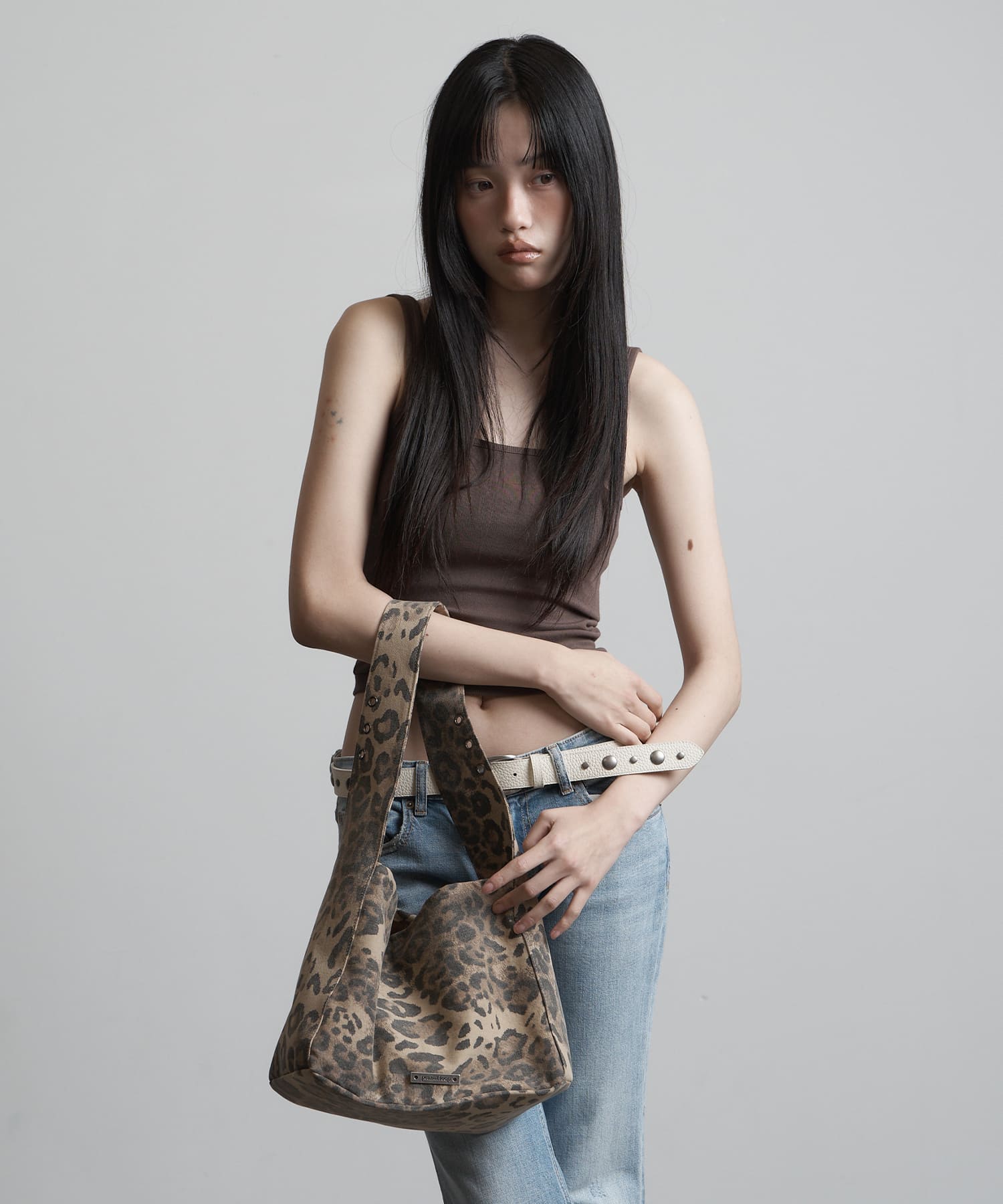 LEOPARD ORGANIZER BAG CHARCOAL - 2 COLORS BROWN